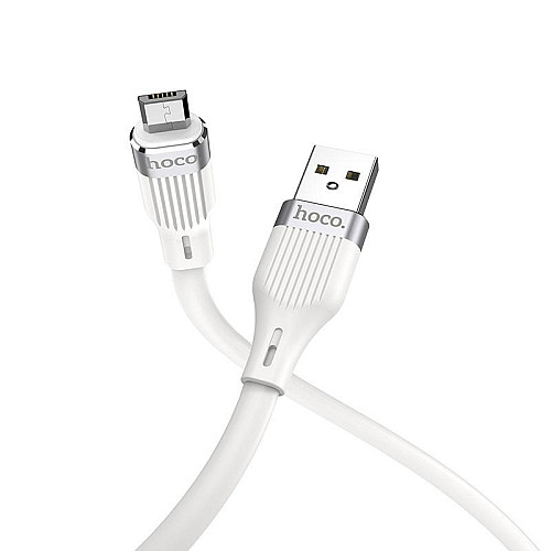 Кабель для зарядки USB Hoco U72 Forest Silicone USB-МicroUSB 1.2 м 2.4A Білий