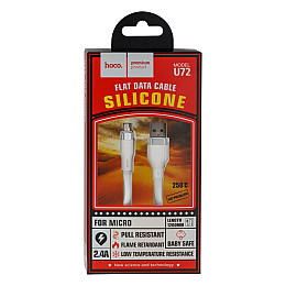 Кабель для зарядки USB Hoco U72 Forest Silicone USB-МicroUSB 1.2 м 2.4A Білий