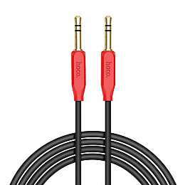 Кабель Hoco UPA11 Jack 3.5 мм (папа) - Jack 3.5 мм (папа) AUX 1.5 м Чорний-Червоний