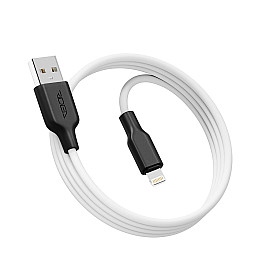 Кабель для зарядки и обмена данными USB Ridea RC-AI21 AirSiliconePro 12W 5V/2.4A USB-Lightning 1 м Бело-черный
