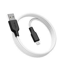 Кабель для зарядки и обмена данными USB Ridea RC-AI21 AirSiliconePro 60W 20V/3A USB-МicroUSB 1 м Бело-черный