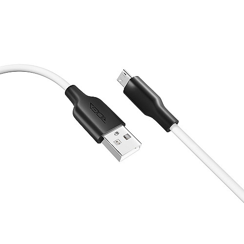Кабель для зарядки и обмена данными USB Ridea RC-AI21 AirSiliconePro 60W 20V/3A USB-МicroUSB 1 м Бело-черный