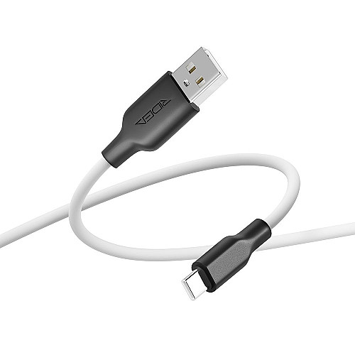 Кабель для зарядки та обміну даними USB Ridea RC-AI21 AirSiliconePro 60W 20V/3A USB-Type C 1 м Біло-чорний