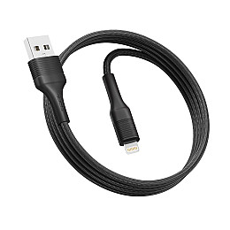 Кабель для зарядки и обмена данными USB Ridea RC-ST74 StablePro 12W 5V/2.4A USB-Lightning 1 м Черный