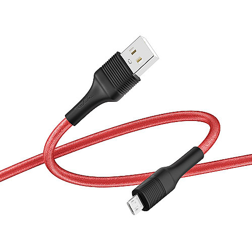 Кабель для зарядки и обмена данными USB Ridea RC-ST74 StablePro 60W 20V/3A USB-МicroUSB 1 м Красно-черный