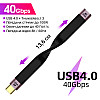 Кабель 40Gbps для синхронизации данных и зарядки Type-C Male to Female Addap UC2UC-02 100Вт