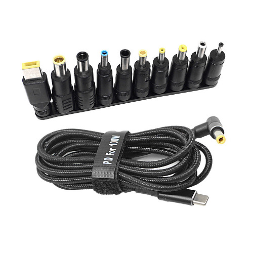 Кабель универсальный для зарядки ноутбука ChargeU Type-C-DC5.5x2.5 100W с переходниками 19шт ( PD100W )