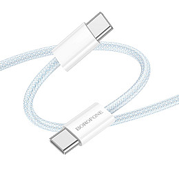 Кабель для зарядки и обмена данными USB Borofone BX103 60W/3A Type-C to Type-C 1 м Blue