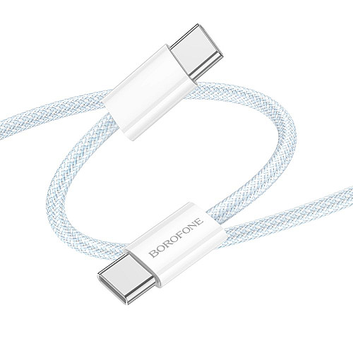 Кабель для зарядки и обмена данными USB Borofone BX103 60W/3A Type-C to Type-C 1 м Blue