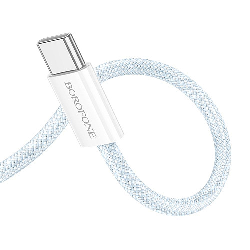 Кабель для зарядки и обмена данными USB Borofone BX103 60W/3A Type-C to Type-C 1 м Blue