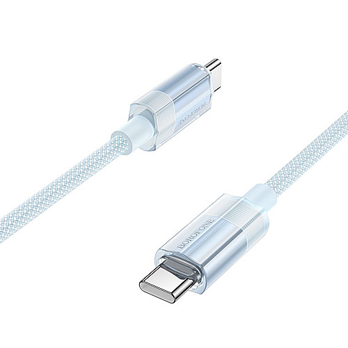 Кабель для зарядки та обміну даними USB Borofone BU44 Sincero 60W Type-C to Type-C 1.2 м Голубий