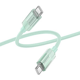 Кабель для зарядки и обмена данными USB Borofone BU44 Sincero 60W Type-C to Type-C 1.2 м Зеленый