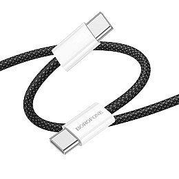Кабель для зарядки и обмена данными USB Borofone BX103 60W/3A Type-C to Type-C 1 м Black