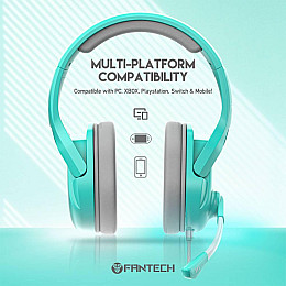 Игровые наушники Fantech MH86 Valor X PS4/PS5 2 x AUX 3.5mm 2 м Ментоловый (30459_3323461)