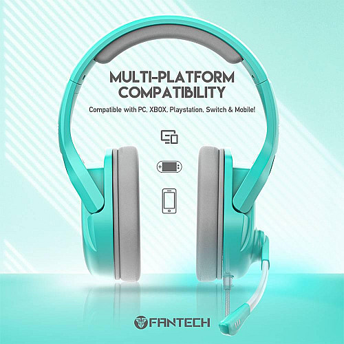 Ігрові навушники Fantech MH86 Valor X PS4/PS5 2 x AUX 3.5mm 2 м Ментоловий (30459_3323461)