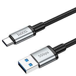 Високошвидкісний кабель для передачі даних USB Hoco US10 USB-Type C USB3.0/5GB 0.5 м Чорний