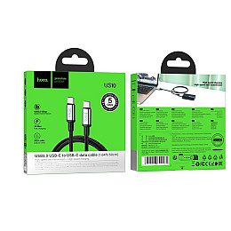 Високошвидкісний кабель для передачі даних USB Hoco US10 Type-C to Type-C USB3.0/5GB 0.5 м Чорний