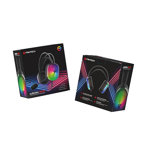 Повнорозмірні ігрові навушники Fantech HG29 Aurora 7.1 RGB LED USB 2.0 2 м Чорний (33910_3323472)
