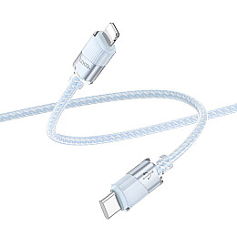 Кабель для зарядки та передачі даних USB Hoco U132 Beijing PD27W/3A Type-C to Lightning 1.2 м Голубий
