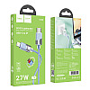 Кабель для зарядки и передачи данных USB Hoco U132 Beijing PD27W/3A Type-C to Lightning 1.2 м Голубой