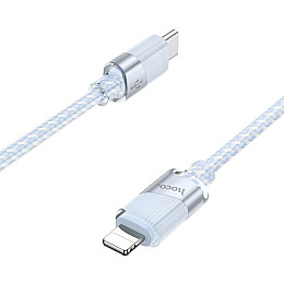 Кабель для зарядки та передачі даних USB Hoco U132 Beijing PD27W/3A Type-C to Lightning 1.2 м Голубий