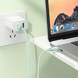 Кабель для зарядки та передачі даних USB Hoco U132 Beijing PD27W/3A Type-C to Lightning 1.2 м Зелений