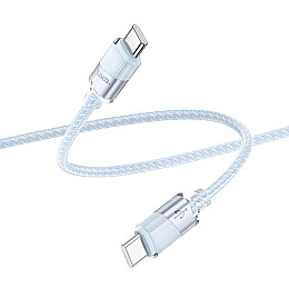 Кабель для зарядки та передачі даних USB Hoco U132 Beijing 60W 20V/3A Type-C to Type-C 1.2 м Голубий