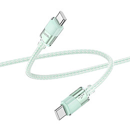 Кабель для зарядки та передачі даних USB Hoco U132 Beijing 60W 20V/3A Type-C до Type-C 1.2 м Зелений