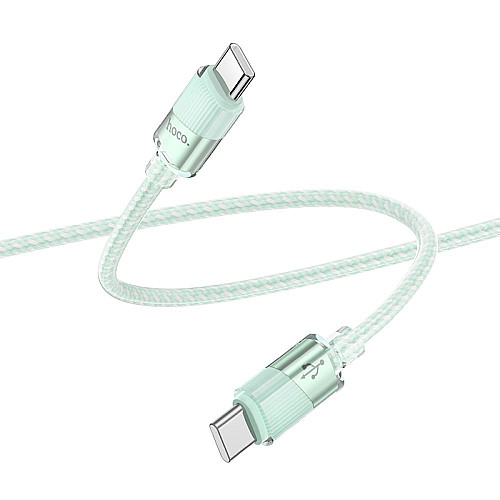 Кабель для зарядки та передачі даних USB Hoco U132 Beijing 60W 20V/3A Type-C до Type-C 1.2 м Зелений