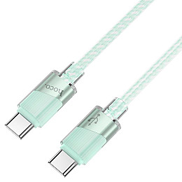 Кабель для зарядки та передачі даних USB Hoco U132 Beijing 60W 20V/3A Type-C до Type-C 1.2 м Зелений