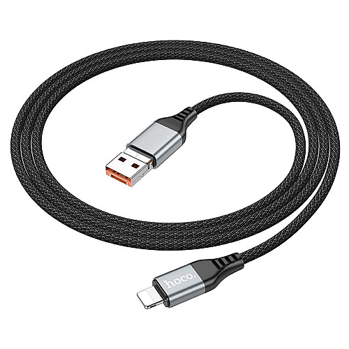 Кабель для зарядки и передачи данных USB Hoco U128 Viking 2in1 3A/60W USB-Type-C to Lightning 1.2 м Черный