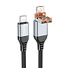 Кабель для зарядки и передачи данных USB Hoco U128 Viking 2in1 3A/60W USB-Type-C to Lightning 1.2 м Черный
