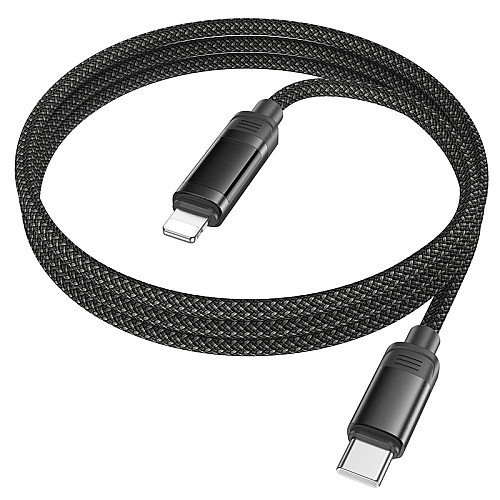Кабель для зарядки та передачі даних USB Hoco U126 Lantern PD27W Type-C to Lightning 1.2 м Black
