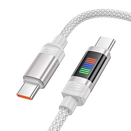 Кабель для зарядки и передачи данных USB Hoco U126 Lantern PD100W/5A Type-C to Type-C 1.2 м Grey