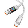 Кабель для зарядки и передачи данных USB Hoco U126 Lantern PD100W/5A Type-C to Type-C 1.2 м Grey