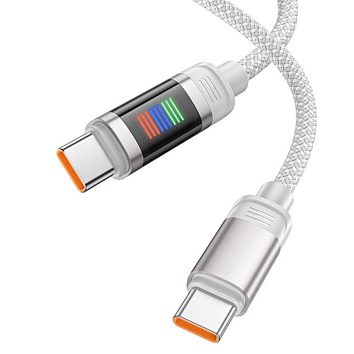 Кабель для зарядки и передачи данных USB Hoco U126 Lantern PD100W/5A Type-C to Type-C 1.2 м Grey