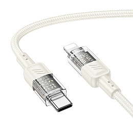 Кабель для зарядки та передачі даних USB Hoco U129 Spirit USB-C to IP / Type-C to Lightning PD27W 1.2 м Бежевий