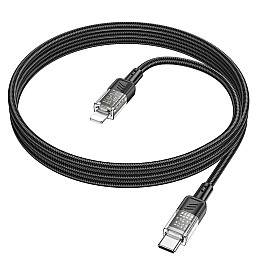 Кабель для зарядки и передачи данных USB Hoco U129 Spirit USB-C to IP / Type-C to Lightning PD27W 1.2 м Black