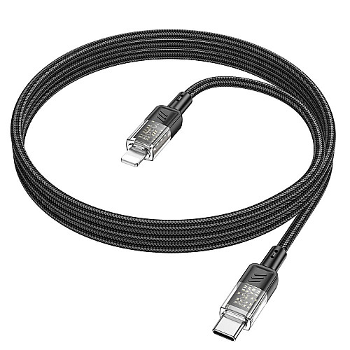 Кабель для зарядки и передачи данных USB Hoco U129 Spirit USB-C to IP / Type-C to Lightning PD27W 1.2 м Black