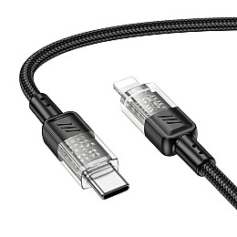 Кабель для зарядки та передачі даних USB Hoco U129 Spirit USB-C to IP / Type-C to Lightning PD27W 1.2 м Black