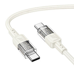 Кабель для зарядки та передачі даних USB Hoco U129 Spirit PD 60W 20 В / 3 А Type-C to Type-C 1.2 м Бежевий