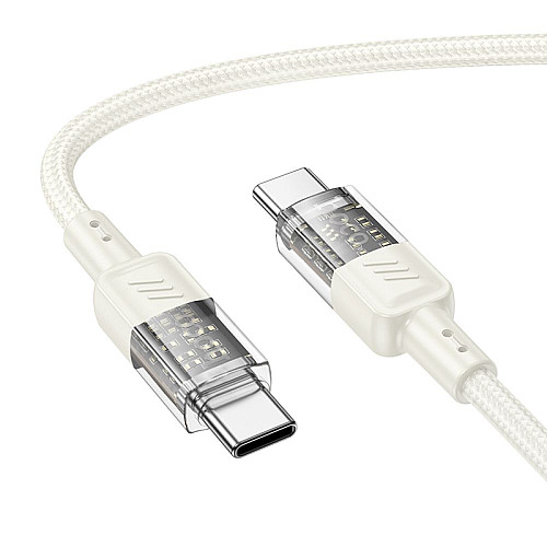Кабель для зарядки та передачі даних USB Hoco U129 Spirit PD 60W 20 В / 3 А Type-C to Type-C 1.2 м Бежевий