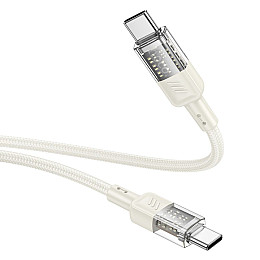 Кабель для зарядки та передачі даних USB Hoco U129 Spirit PD 60W 20 В / 3 А Type-C to Type-C 1.2 м Бежевий