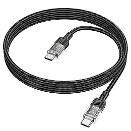 Кабель для зарядки та передачі даних USB Hoco U129 Spirit PD 60W 20 В / 3 А Type-C to Type-C 1.2 м Black
