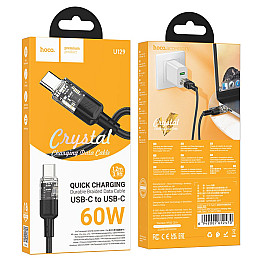 Кабель для зарядки та передачі даних USB Hoco U129 Spirit PD 60W 20 В / 3 А Type-C to Type-C 1.2 м Black