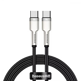Кабель BASEUS Cafule metal Type-C to Type-C 100W 1м чорний