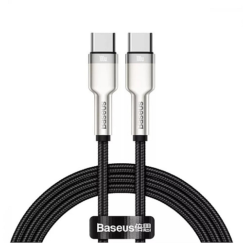 Кабель BASEUS Cafule metal Type-C to Type-C 100W 1м чорний