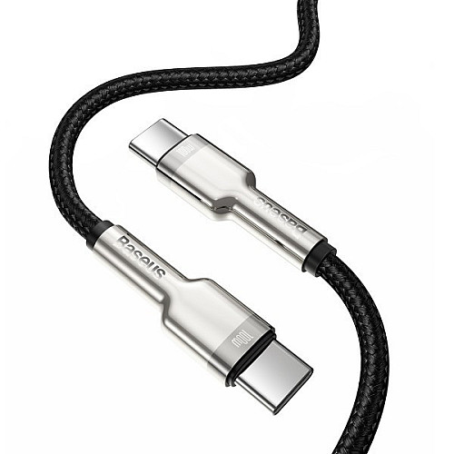 Кабель BASEUS Cafule metal Type-C to Type-C 100W 1м чорний