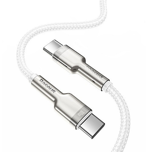 Кабель BASEUS Cafule metal Type-C to Type-C 100W 1м білий