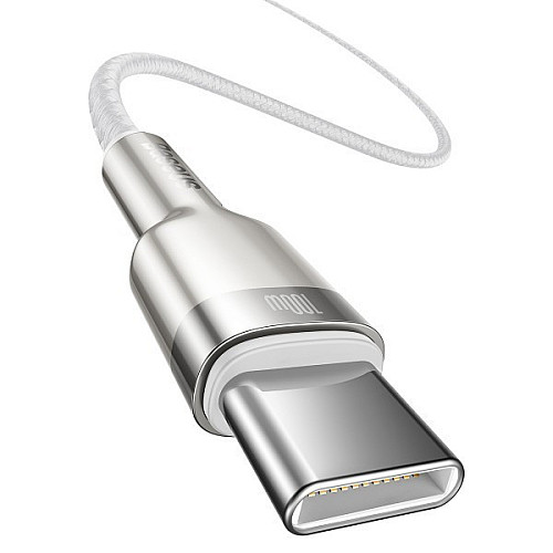 Кабель BASEUS Cafule metal Type-C to Type-C 100W 1м білий